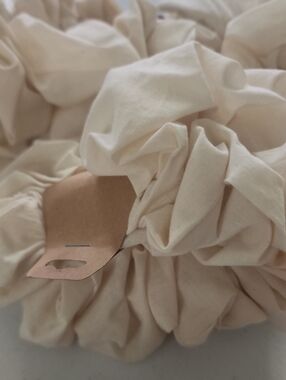 Cream Oversized Cotton Scrunchie - Women Accessories